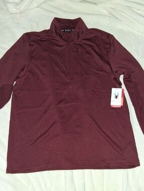 Spyder Quarter-Zip Pullover in Burgundy